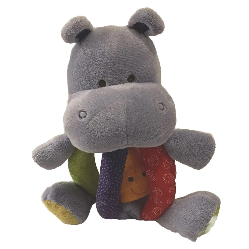 Earlyears brand baby toy‎ plush vibrating purple hippo with orange star